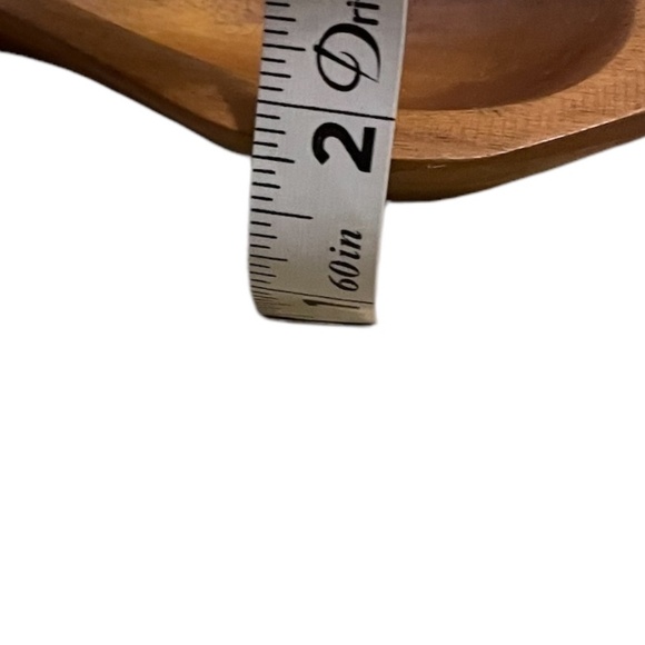 Vintage Teak Wood Monkey Pod Leaf Shape Divided Nut Dish, - Picture 6 of 7